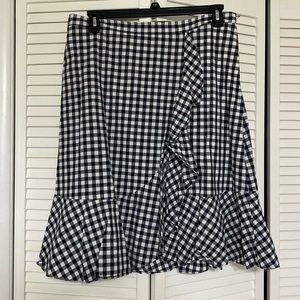 Talbots Petite Buffalo Plaid Faux Wrap Skirt